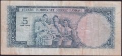5.Emisyon 3.Tertip 5 Lira G07 498869 Çok Temiz