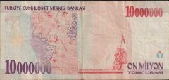 7.Emisyon 10 000 000 Lira A65 316418 Çok Temiz