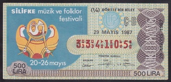 1987 29 MAYIS ÇEYREK BİLET Ç-B SERİSİ