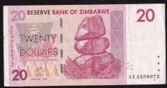 Zimbabwe 20 Dolar 2007 Çok Temiz+ Pick 68