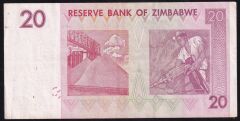 Zimbabwe 20 Dolar 2007 Çok Temiz+ Pick 68