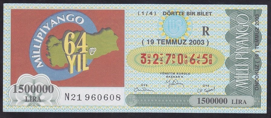 2003 19 TEMMUZ ÇEYREK BİLET