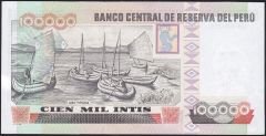 Peru 100.000 Intis 1989 Çilaltı
