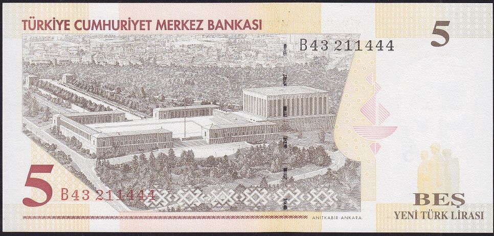 8.Emisyon 5 YTL B43 211444 Çil