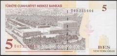 8.Emisyon 5 YTL B43 211444 Çil