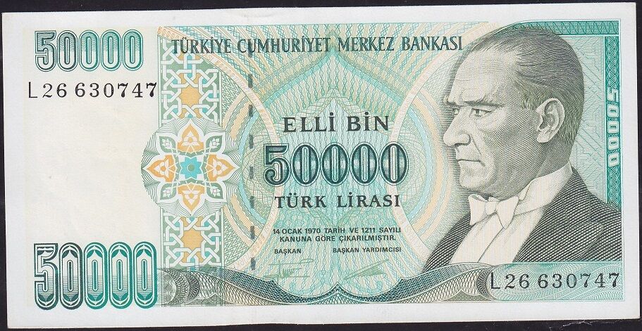 7.Emisyon 2.Tertip 50000 Lira L26 630747 Çilaltı Çil