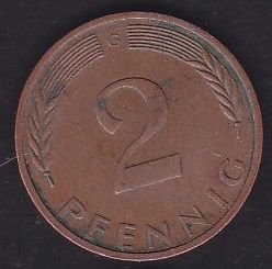 Almanya 2 Pfennig 1975 G