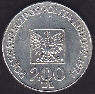 Polonya 200 Zloty 1974 Gümüş ( 14.5 Gram )