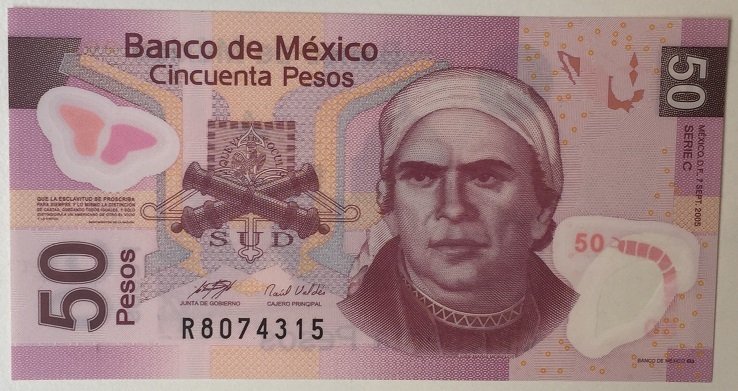Meksika 50 Pesos 2005 Çil Polymer Pick123c
