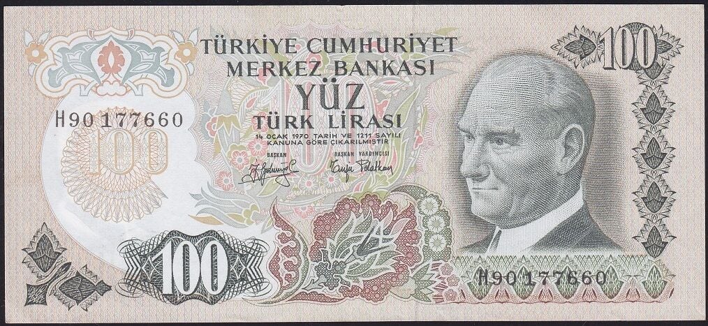 6.Emisyon 2.Tertip 100 Lira H90 177660 Çok Çok Temiz+