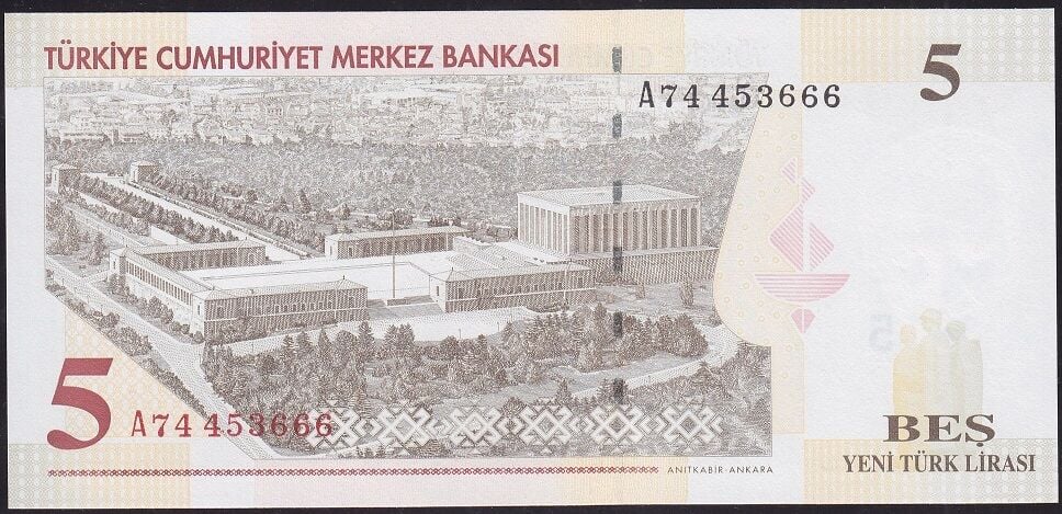 8.Emisyon 5 YTL A74 453666 Çil