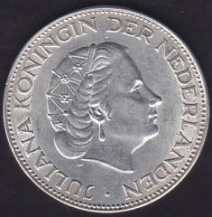 Hollanda 2.5 Gulden 1960 Gümüş (15 Gram )