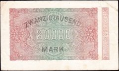 Almanya 20 000 Mark 1923 Çok Temiz + ( Filigranı Izgara ) 6 Rakam yıldızlı seri (R84g)