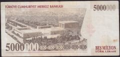 7.Emisyon 5 000 000 Lira J62 510213 Çok Temiz