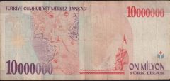 7.Emisyon 10 000 000 Lira A61 424195 Çok Temiz