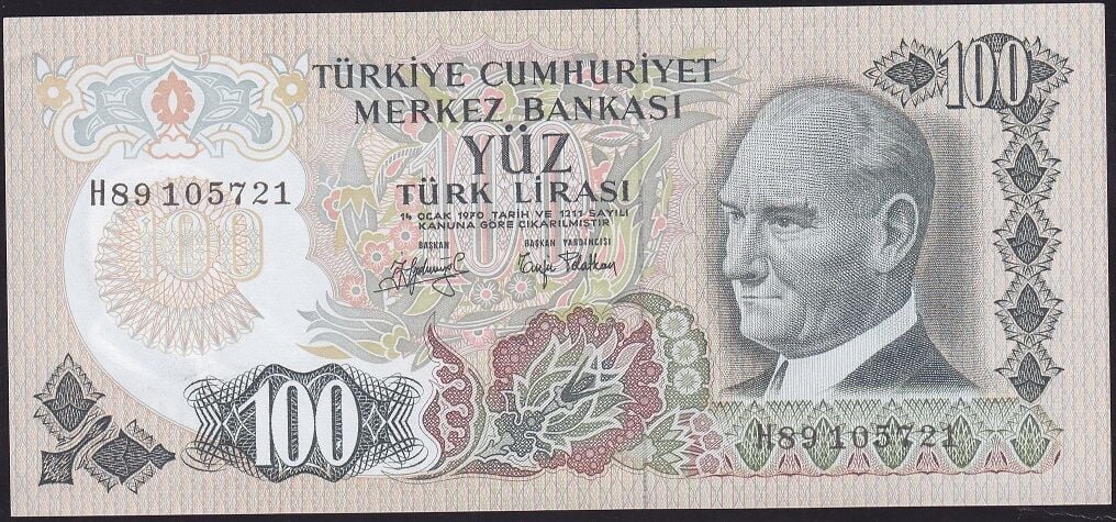 6.Emisyon 2.Tertip 100 Lira H89 105721 Çilaltı