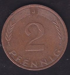Almanya 2 Pfennig 1976 J