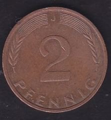 Almanya 2 Pfennig 1976 J