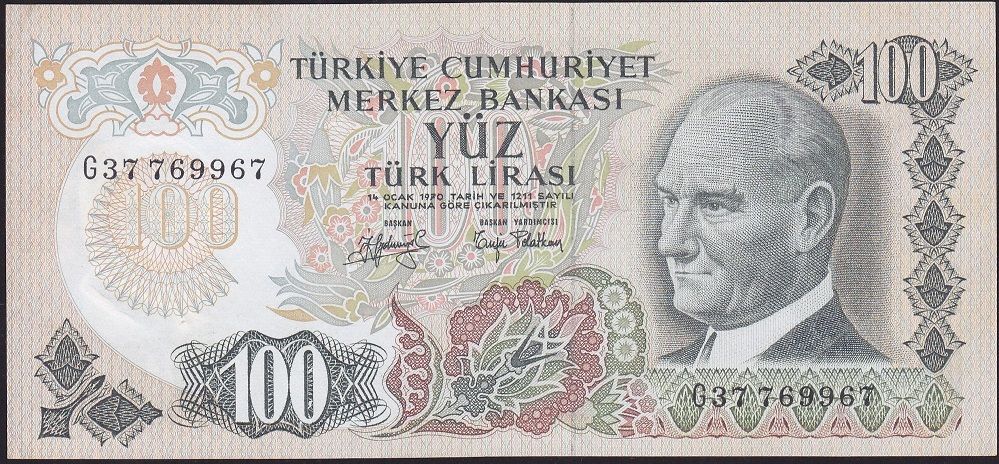 6.Emisyon 2.Tertip 100 Lira G37 769967 Çok Çok Temiz+ Blok Radar