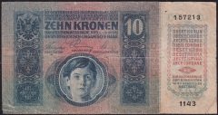 Avusturya 10 Korona 1915 Temiz