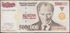 7.Emisyon 5 000 000 Lira J61 067250 Temiz