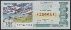 1989 9 MART ÇEYREK BİLET H SERİSİ