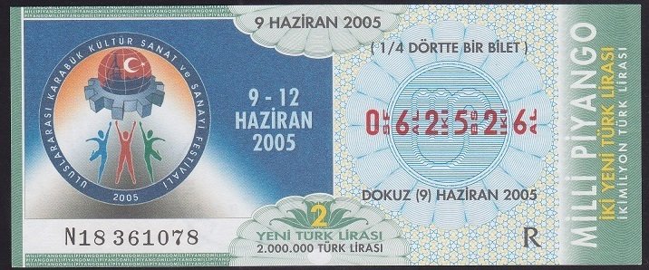 2005 9 HAZİRAN ÇEYREK BİLET R SERİSİ