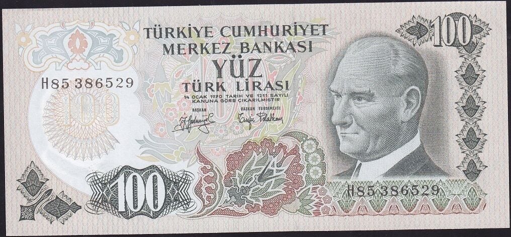 6.Emisyon 2.Tertip 100 Lira H85 386529 Çilaltı Çil
