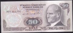 6.Emisyon 1.Tertip 50 Lira H57 511266 Çilaltı Çil