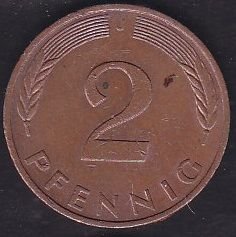 Almanya 2 Pfennig 1977 J