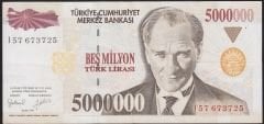 7.Emisyon 5 000 000 Lira I57 673725 Çok Temiz+