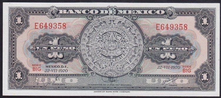 MEKSİKA 1 PESO 1970 ÇİL Pick 59l