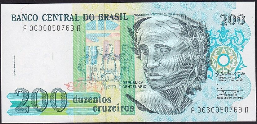 Brezilya 200 Cruzeiros 1990 Çil