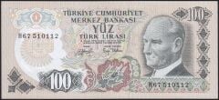 6.Emisyon 2.Tertip 100 Lira H67 510112 Çilaltı Çil