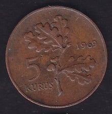 1969 Yılı 5 Kuruş