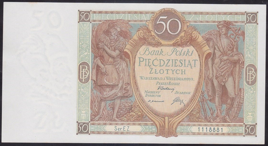 POLONYA 50 ZLOTY 1929 EZ 1118881 ÇİLALTI ÇİL