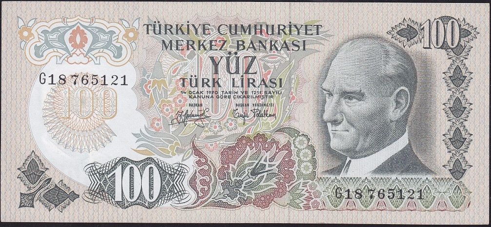 6.Emisyon 2.Tertip 100 Lira G18 765121 Ççt Çilaltı
