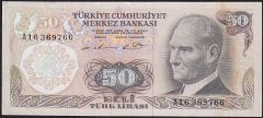 6.Emisyon 1.Tertip 50 Lira A16 369766 Çok Temiz+