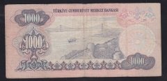 6.EMİSYON 3.TERTİP 1000 LİRA F10 466475 ÇOK TEMİZ