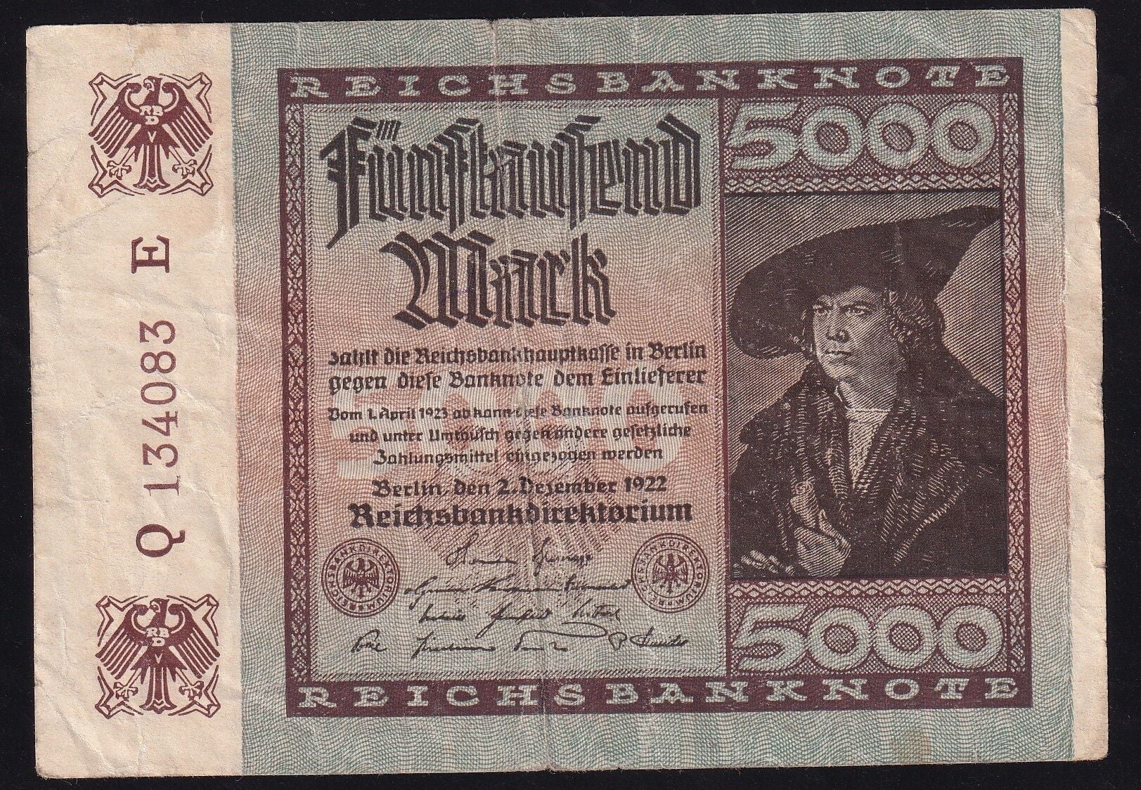 Almanya 5000 Mark 1922 Çok Temiz +