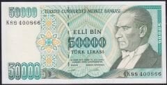 7.Emisyon 2.Tertip 50000 Lira K88 400866 Çil