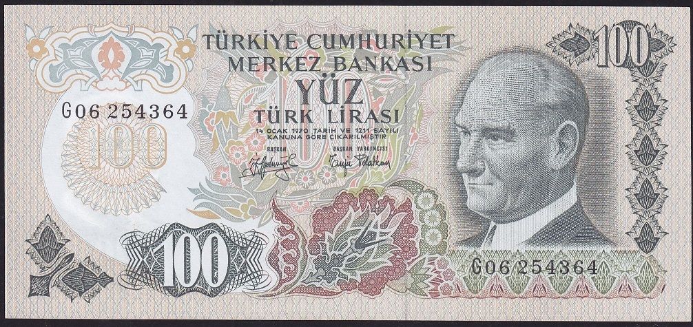 6.Emisyon 2.Tertip 100 Lira G06 254364 Ççt Çilaltı