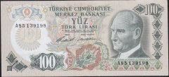 6.Emisyon 1.Tertip 100 Lira A85 139198 Çok Temiz+