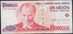 7.Emisyon 10 000 000 Lira C37 756629 Çok Temiz