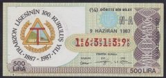 1987 9 HAZİRAN ÇEYREK BİLET N-A SERİSİ