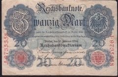 Almanya 20 Mark 1914 Çok Temiz