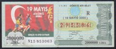 2003 19 MAYIS ÇEYREK BİLET