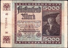 Almanya 5000 Mark 1922 Çok Temiz ( Filigranı Izgara ) 6 Rakam  (R80c)