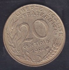 FRANSA 20 CENTİMES 1994