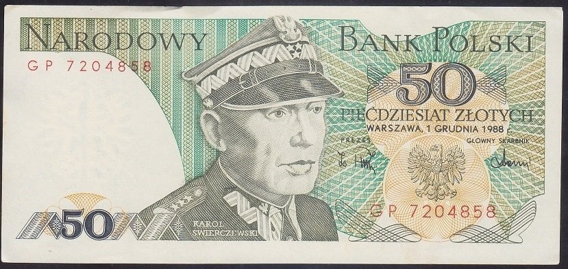 POLONYA 50 ZLOTY 1988 ÇİLALTI eski kağıt para değerleri